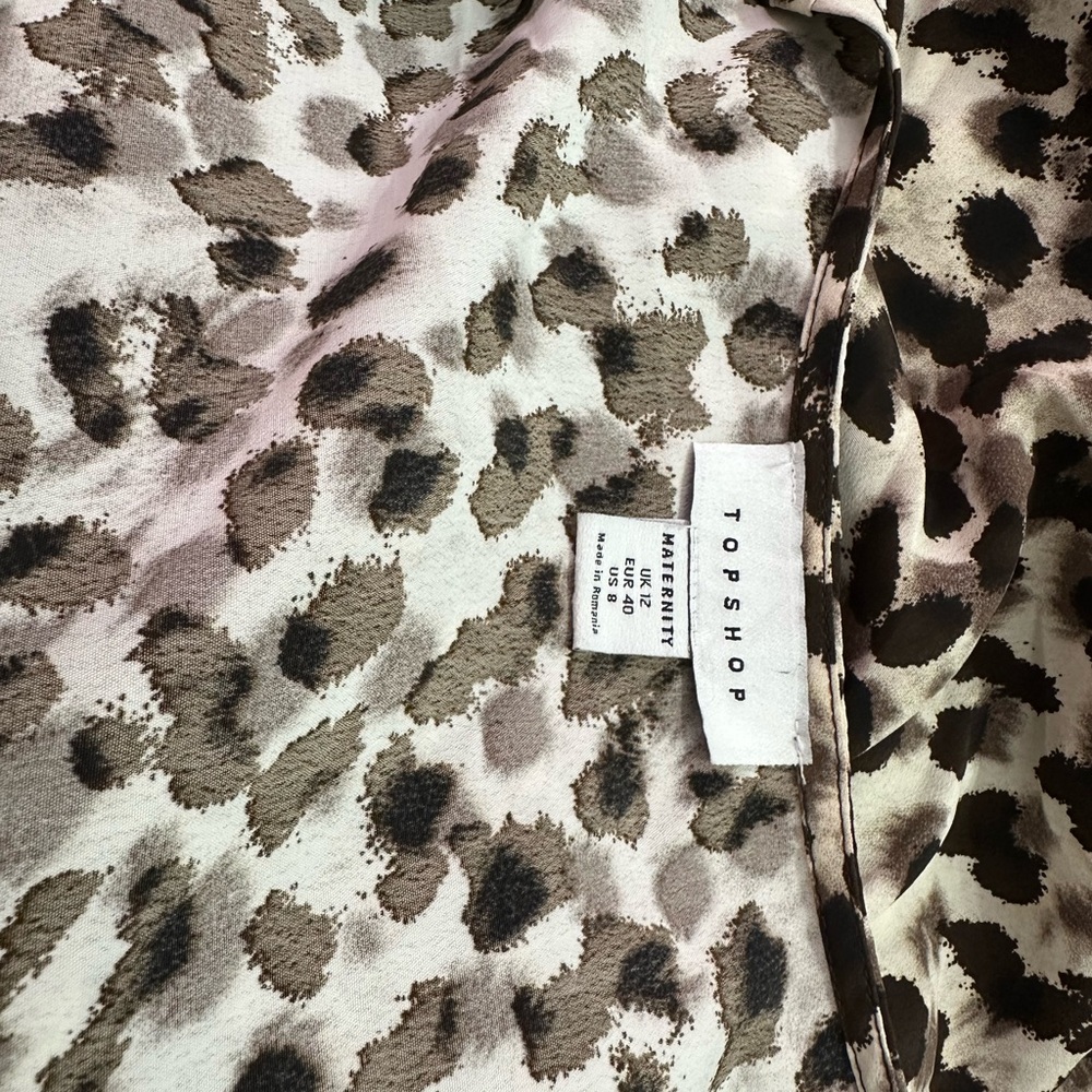 Topshop Maternity Leopard Print Blouse Top Women's Multi Size 8 - Picture 6 of 6